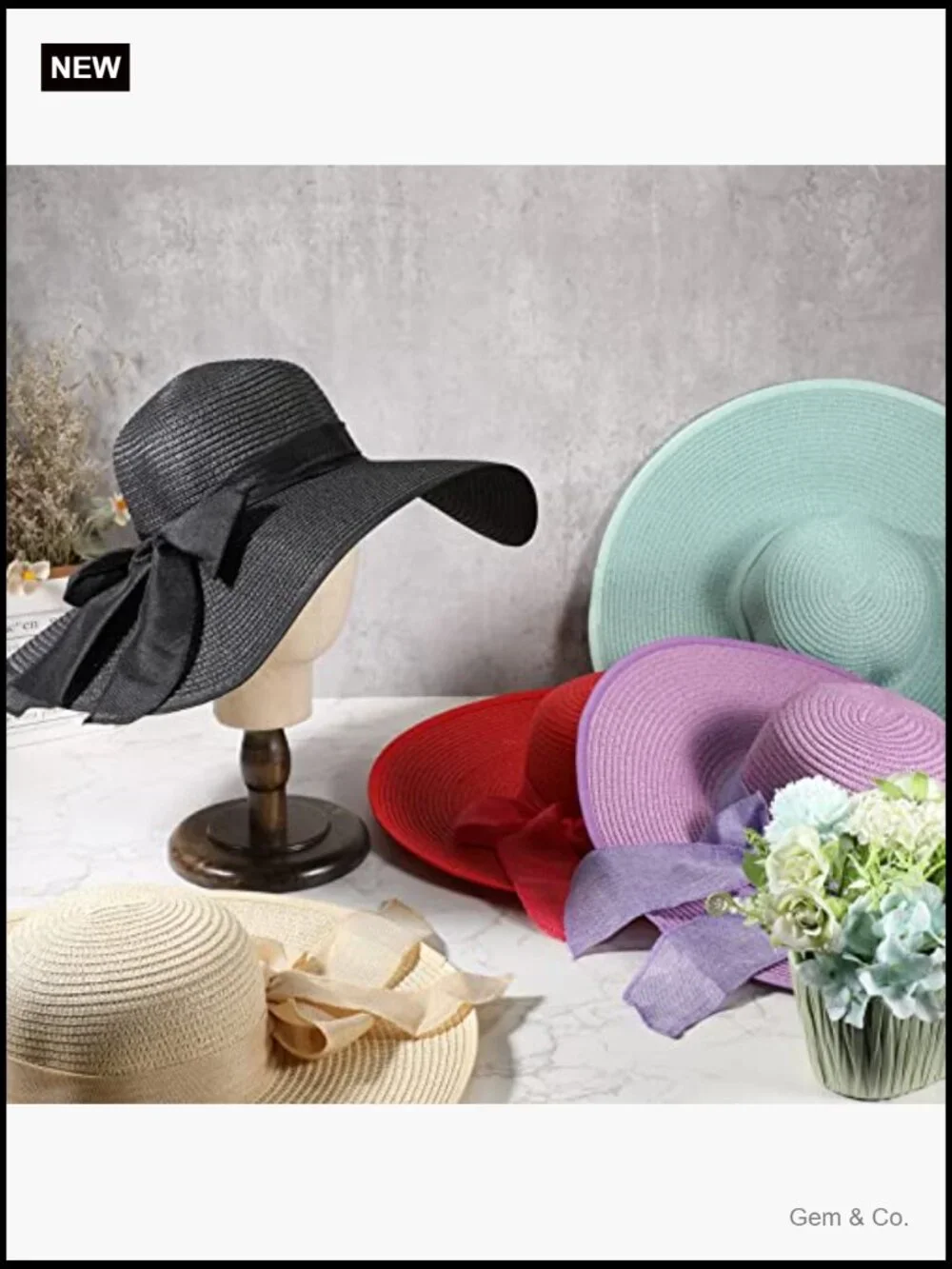 Wide Brim Straw Hats Floppy Sun Hat Set of 12 Foldable Panama Fedora for Beach